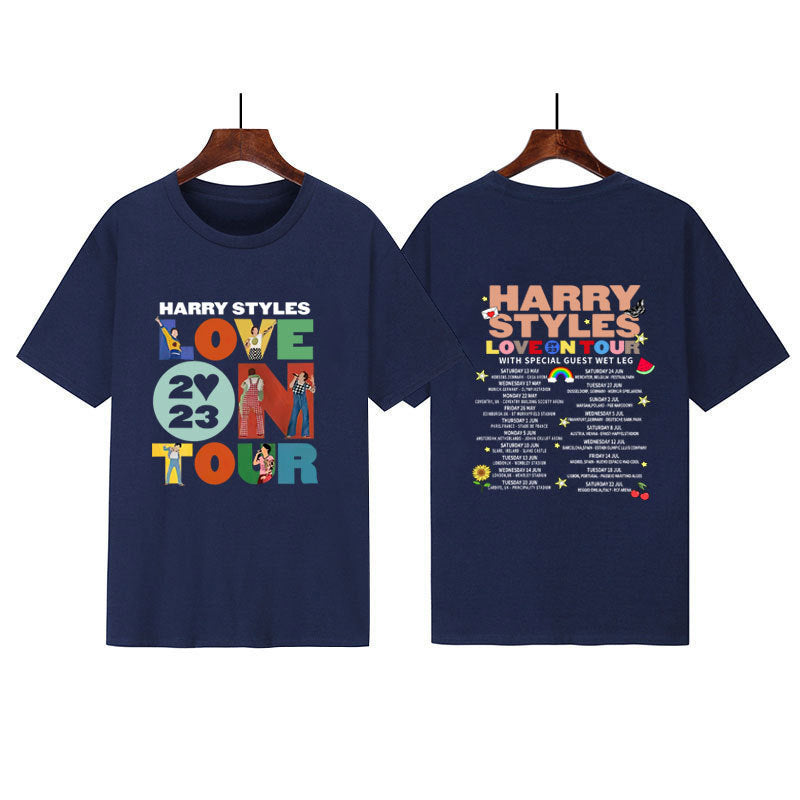 Love On Tour Concert Printing Couple Cotton Casual Sports T-shirt