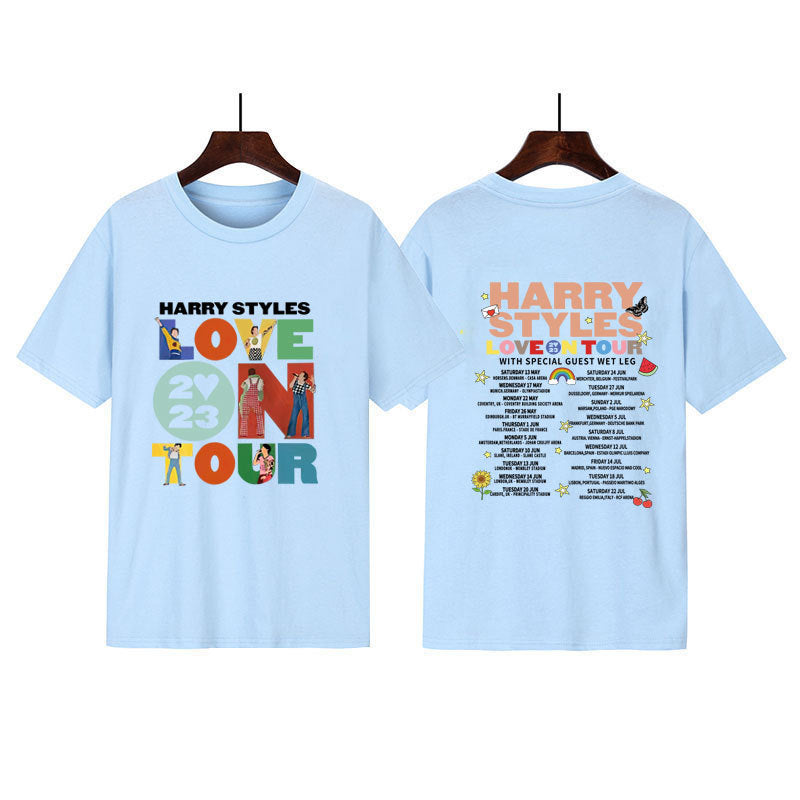 Love On Tour Concert Printing Couple Cotton Casual Sports T-shirt