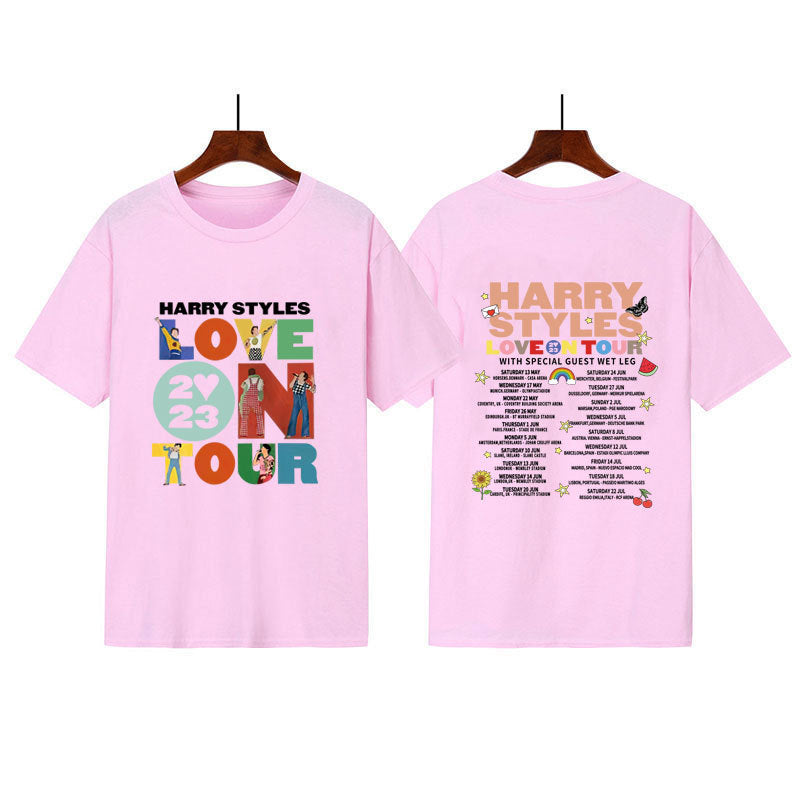 Love On Tour Concert Printing Couple Cotton Casual Sports T-shirt