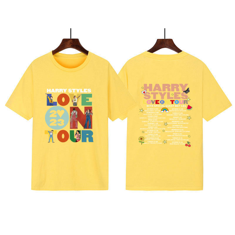 Love On Tour Concert Printing Couple Cotton Casual Sports T-shirt