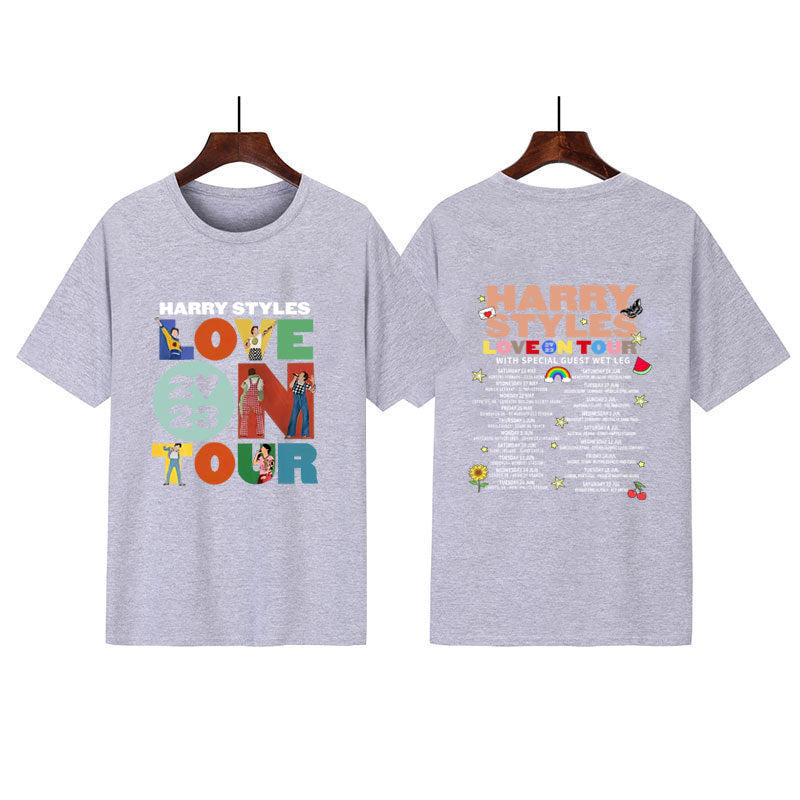 Love On Tour Concert Printing Couple Cotton Casual Sports T-shirt