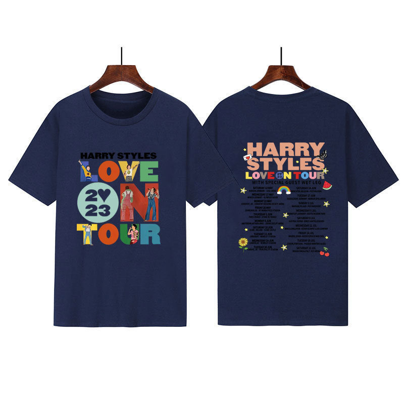 Love On Tour Concert Printing Couple Cotton Casual Sports T-shirt