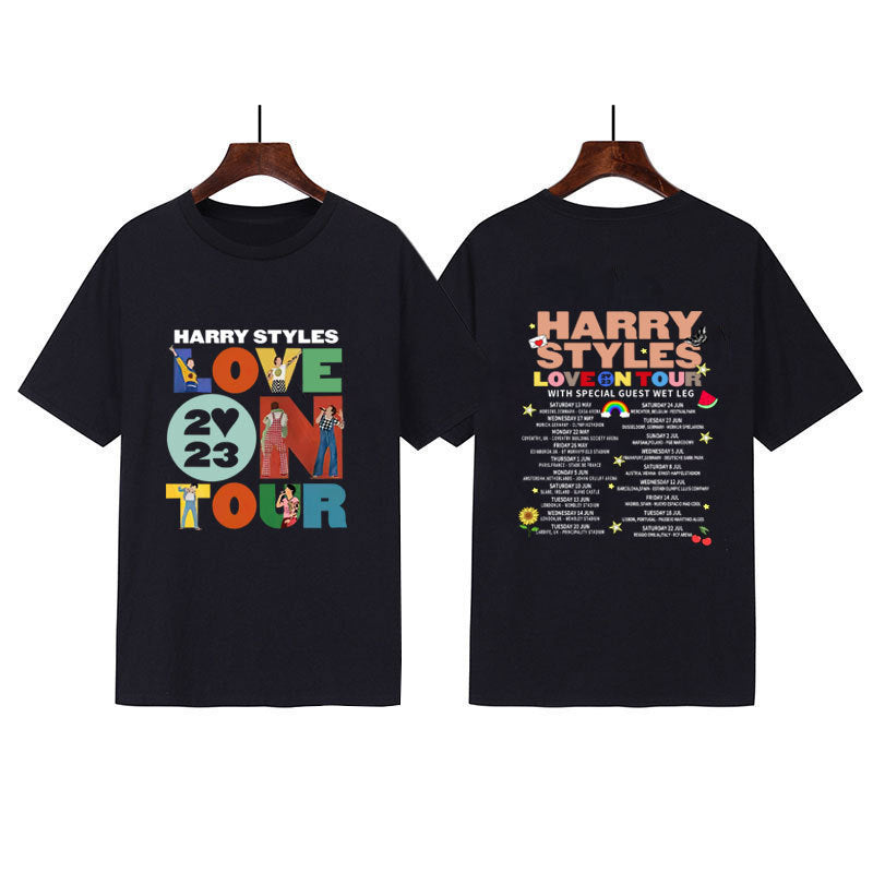 Love On Tour Concert Printing Couple Cotton Casual Sports T-shirt