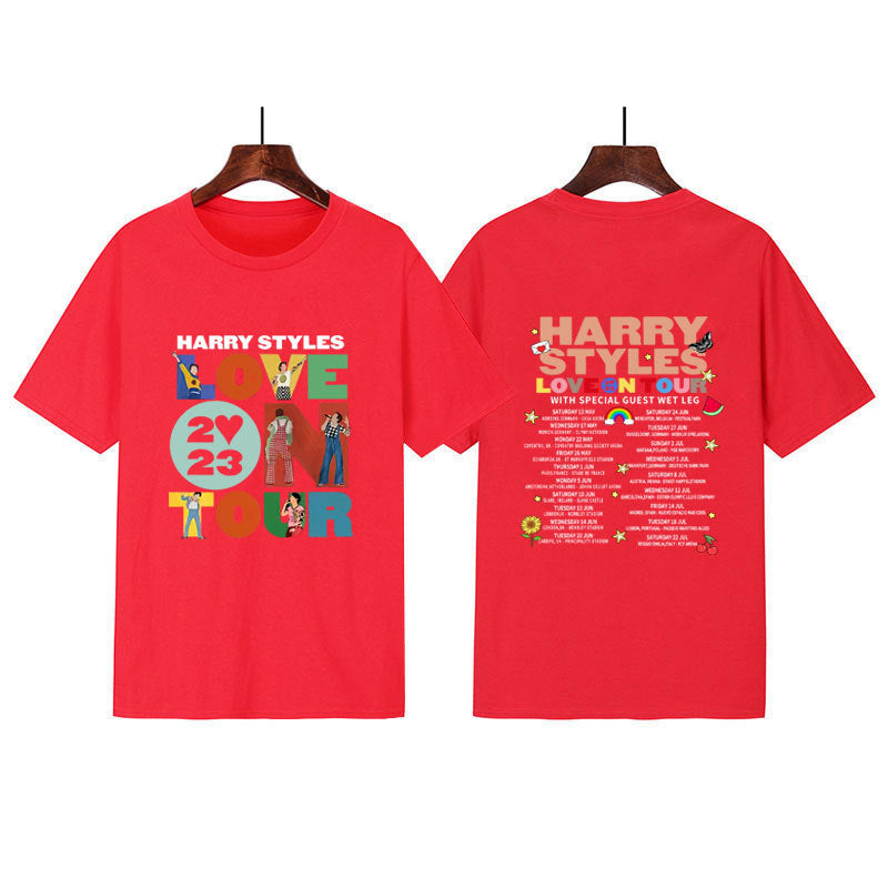 Love On Tour Concert Printing Couple Cotton Casual Sports T-shirt