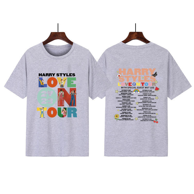Love On Tour Concert Printing Couple Cotton Casual Sports T-shirt