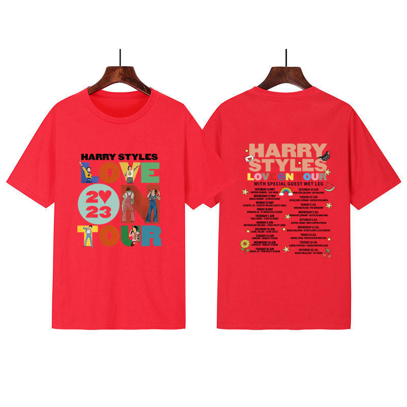 Love On Tour Concert Printing Couple Cotton Casual Sports T-shirt