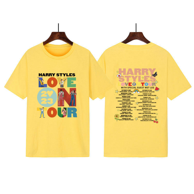 Love On Tour Concert Printing Couple Cotton Casual Sports T-shirt