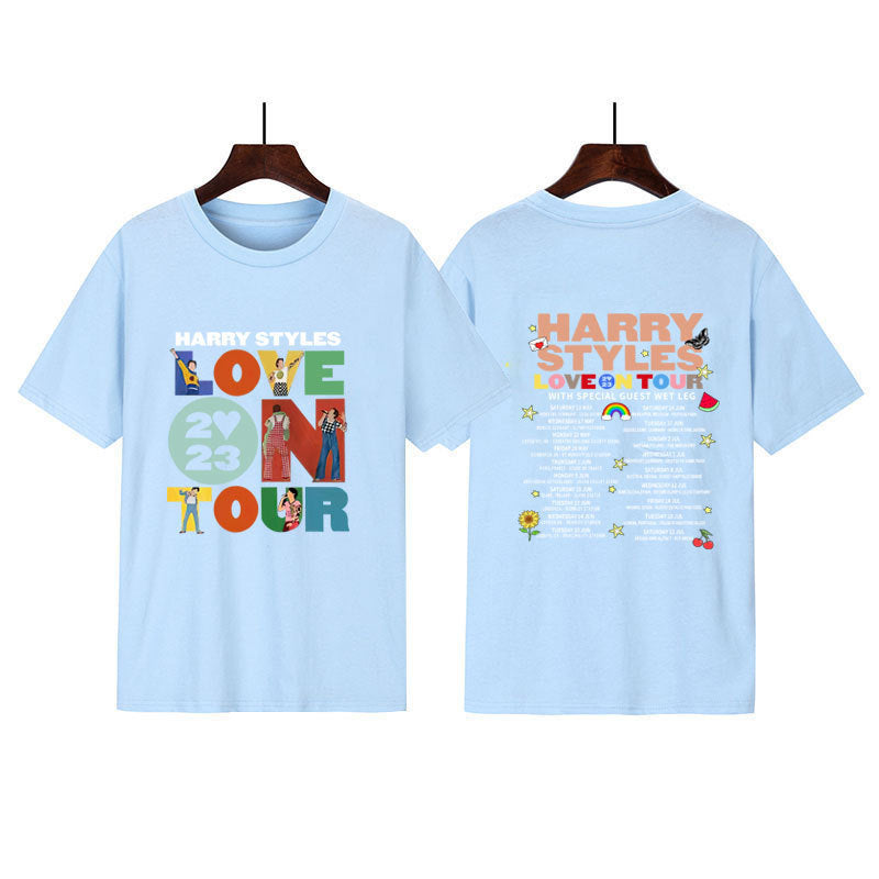 Love On Tour Concert Printing Couple Cotton Casual Sports T-shirt