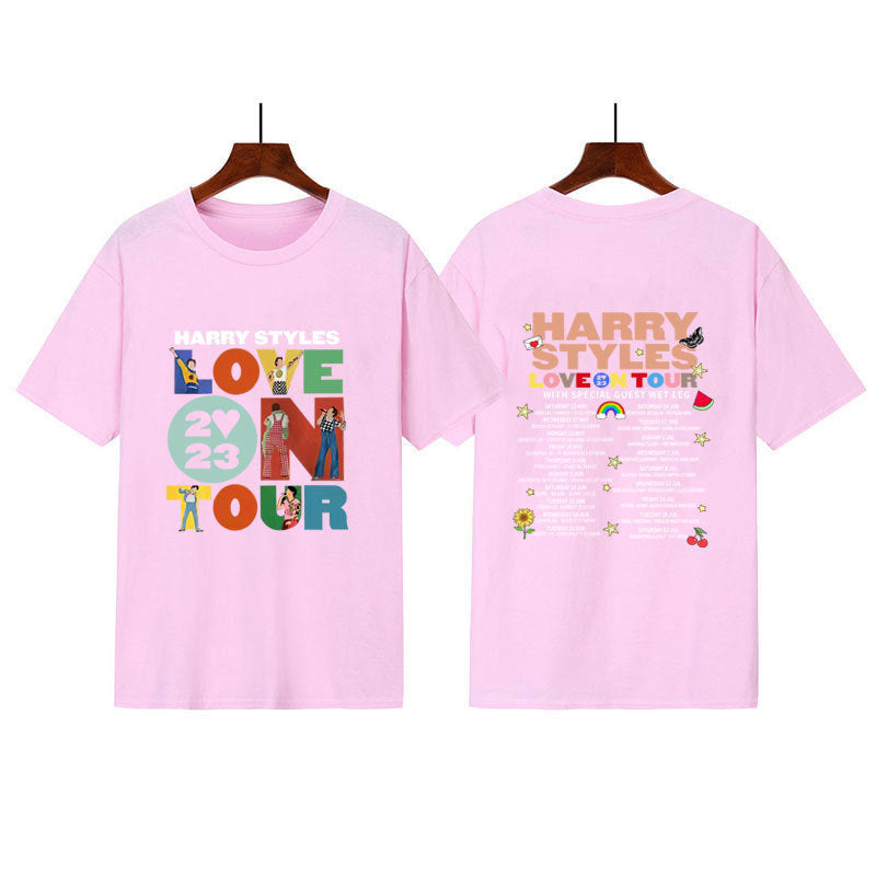 Love On Tour Concert Printing Couple Cotton Casual Sports T-shirt