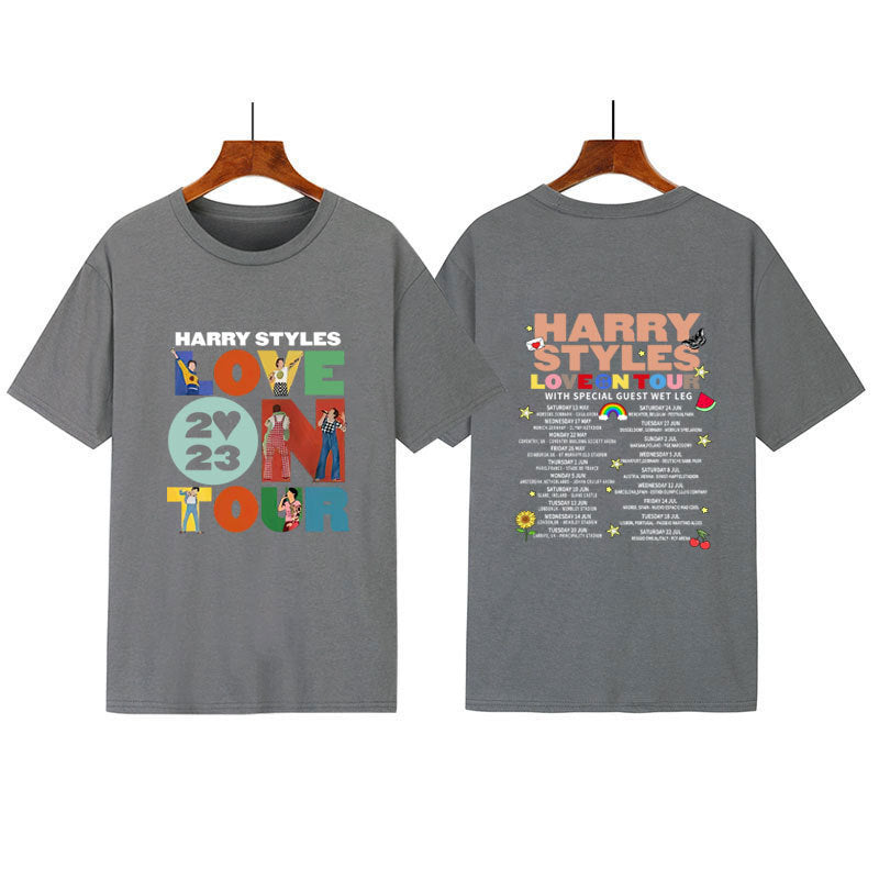 Love On Tour Concert Printing Couple Cotton Casual Sports T-shirt