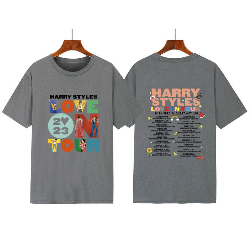 Love On Tour Concert Printing Couple Cotton Casual Sports T-shirt