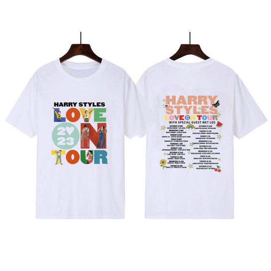 Love On Tour Concert Printing Couple Cotton Casual Sports T-shirt
